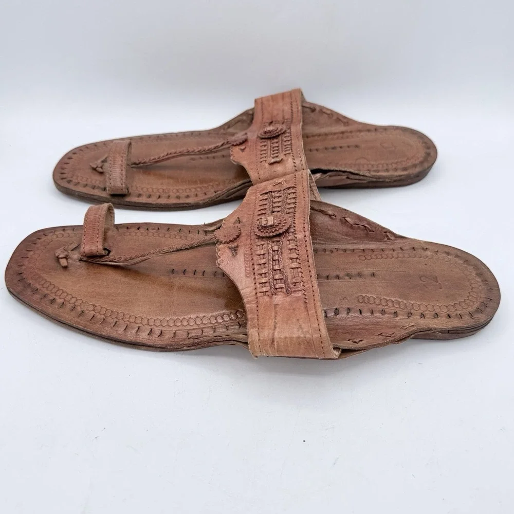 Kolhapuri Buffalo Jesus India Leather Sandals Men's‎ Size 12
